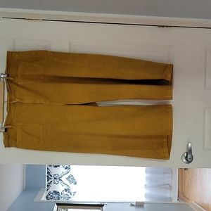 J. CREW POINT SUR MUSTARD CROPPED PANTS SIZE 34